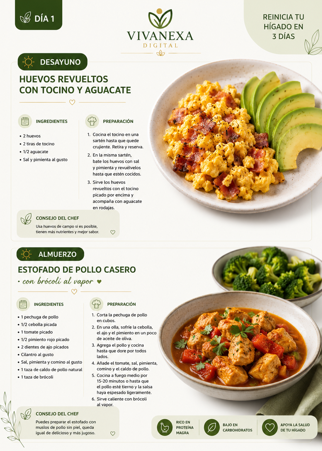 Una receta del interior de la guía